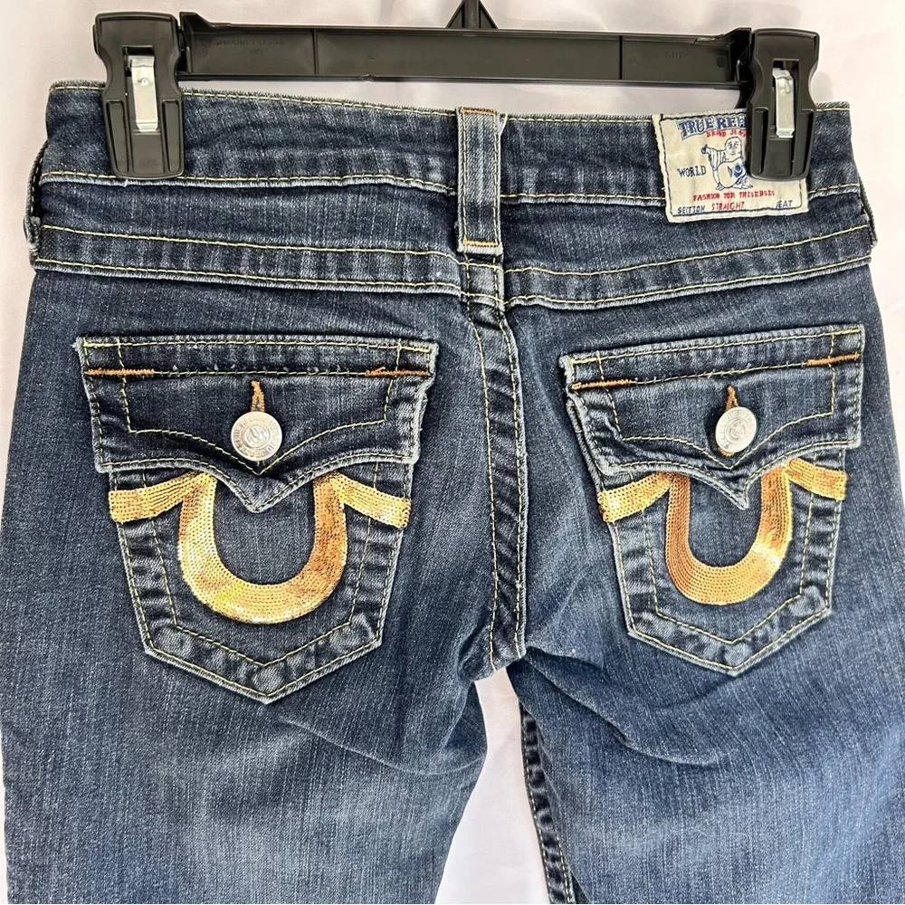 True Religion Women's Denim Jeans with Gold Details Size 26 - Picture 4 of 10